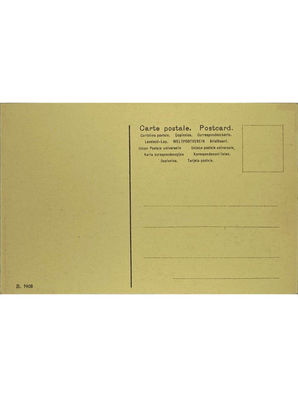 Verso de la carte postale