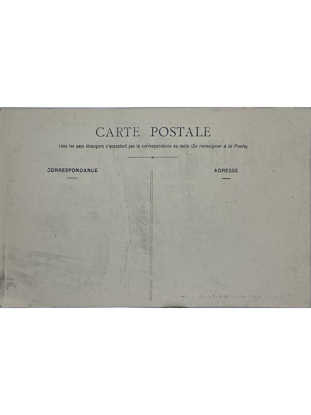 Verso de la carte postale