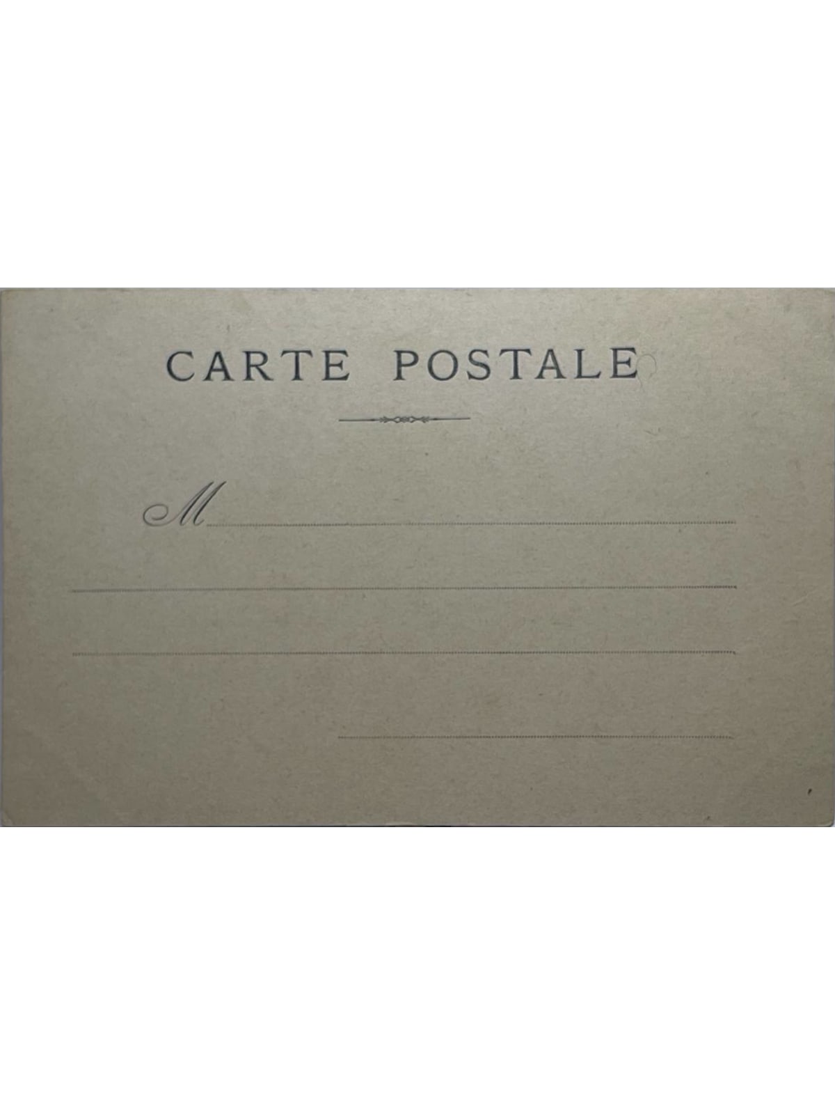 Verso de la carte postale