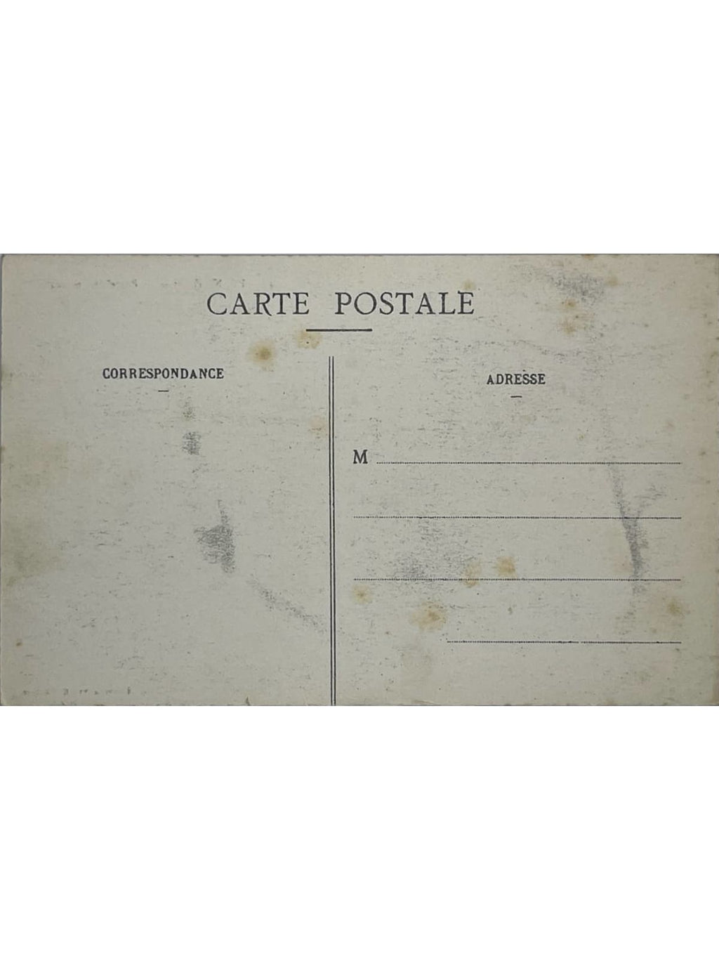Verso de la carte postale