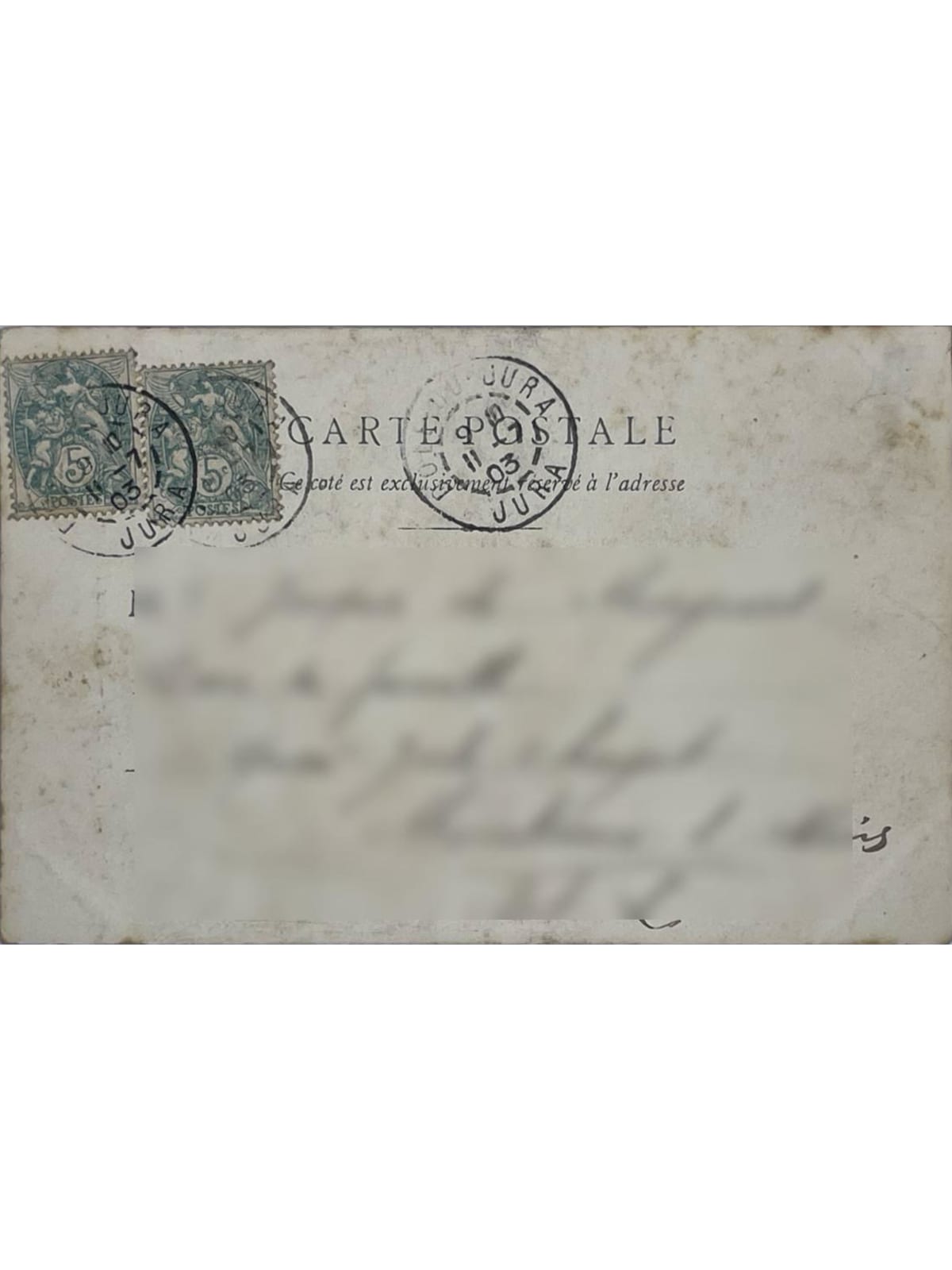 Verso de la carte postale