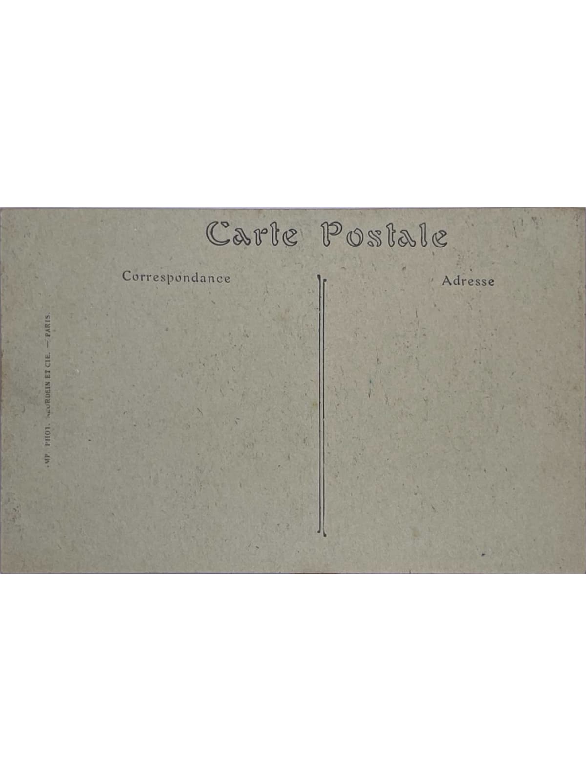 Verso de la carte postale