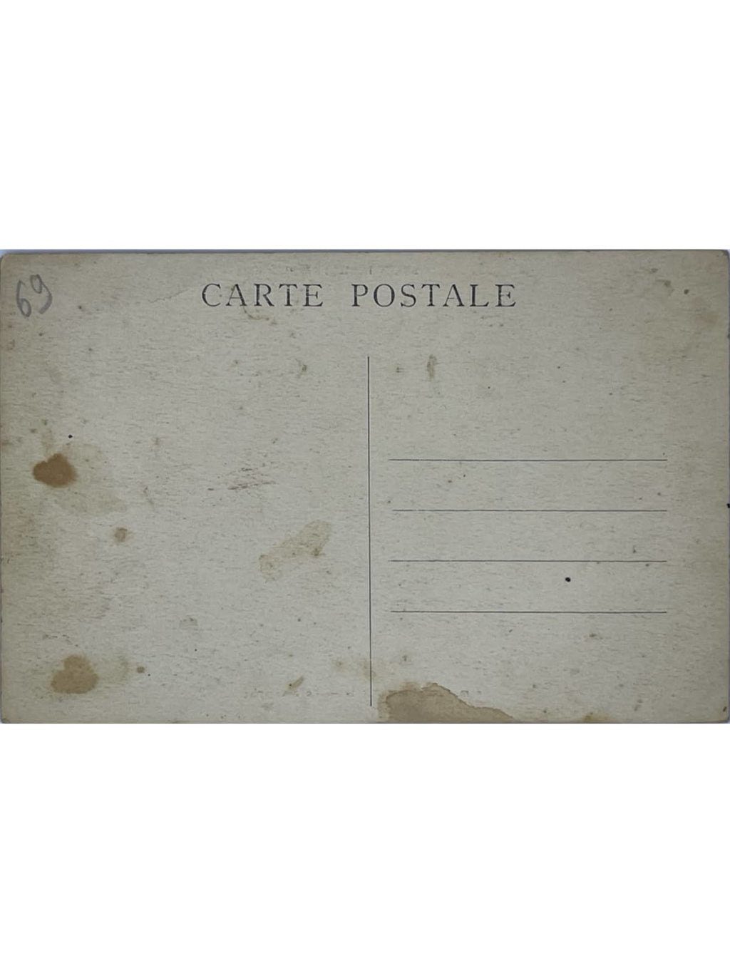 Verso de la carte postale