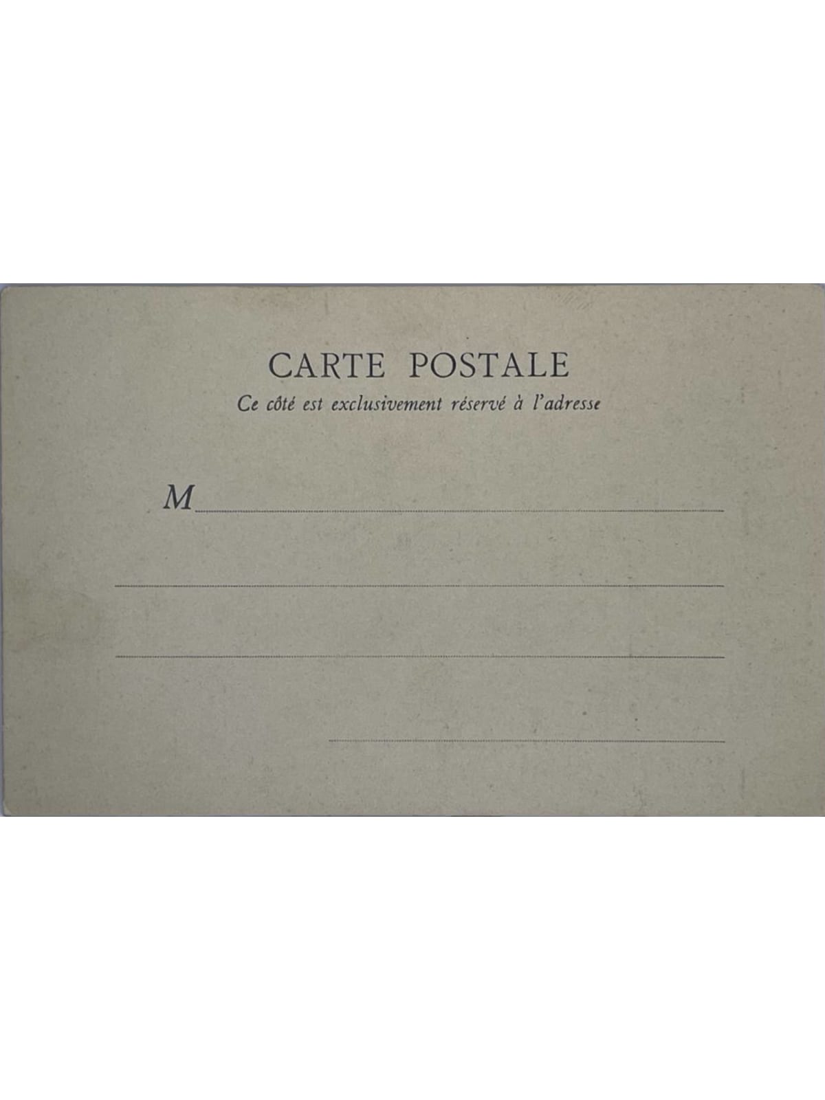 Verso de la carte postale