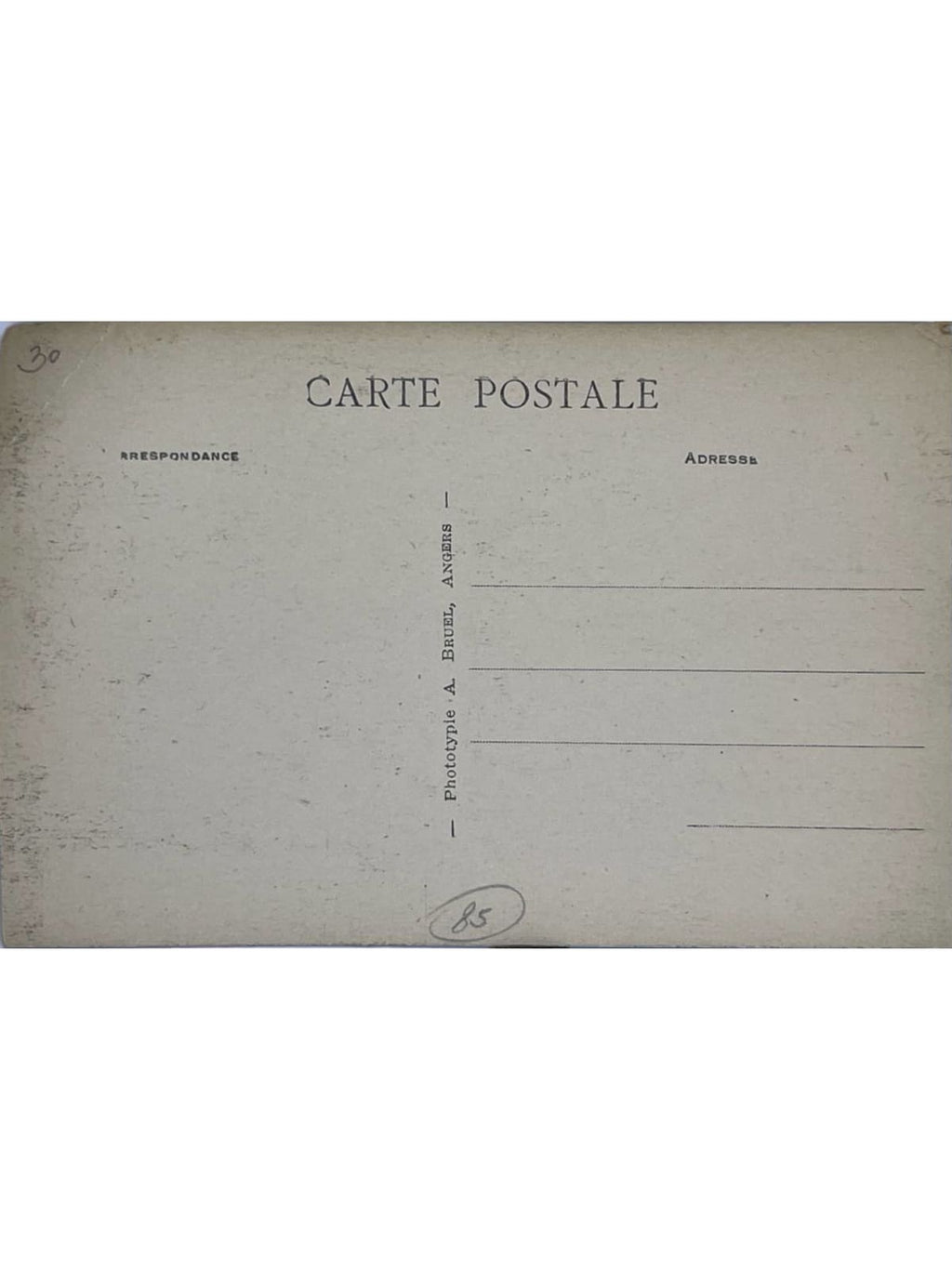 Verso de la carte postale