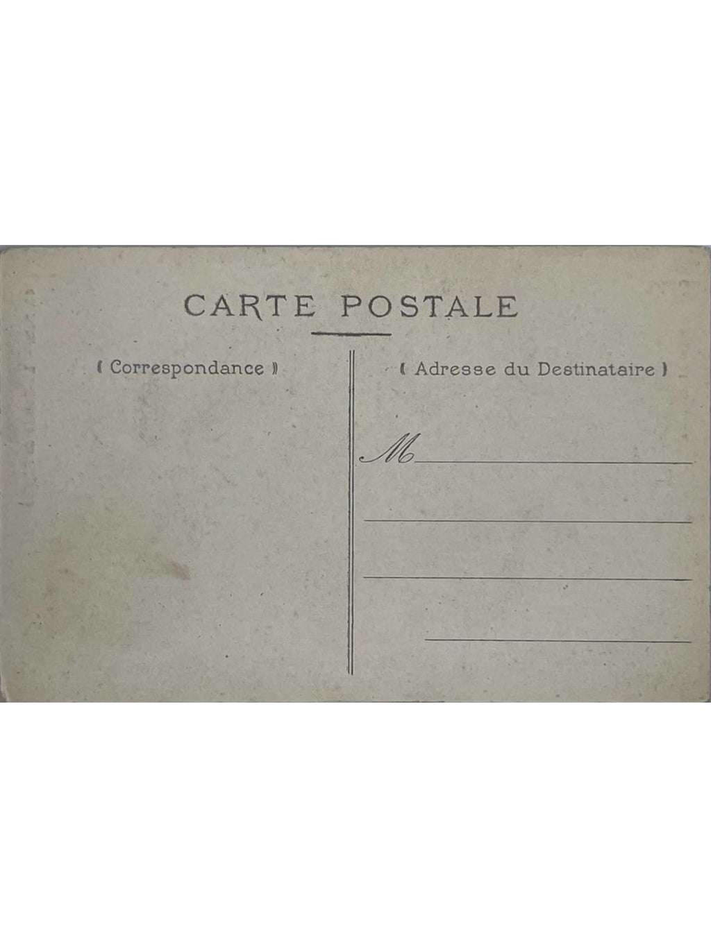 Verso de la carte postale