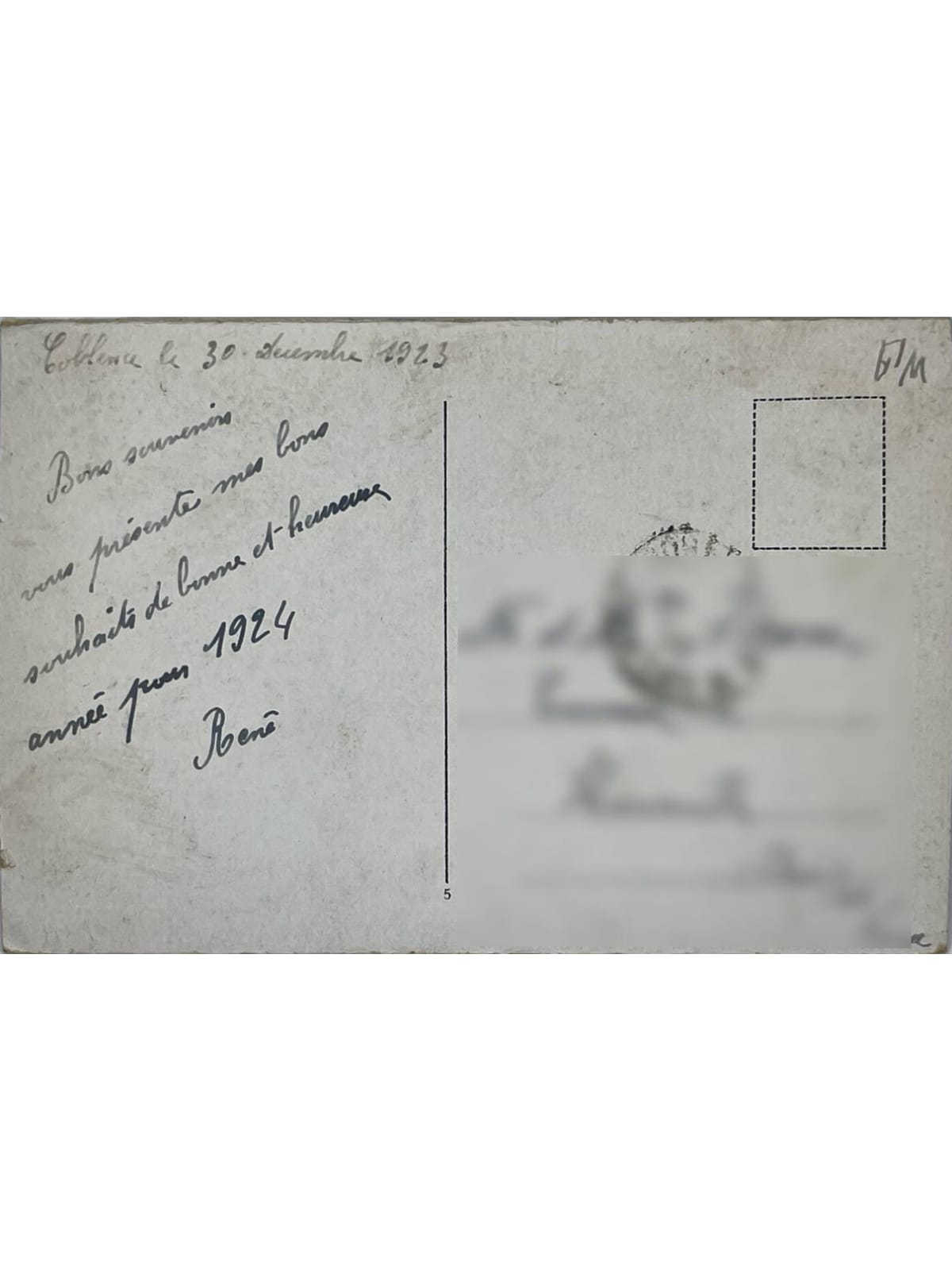 Verso de la carte postale