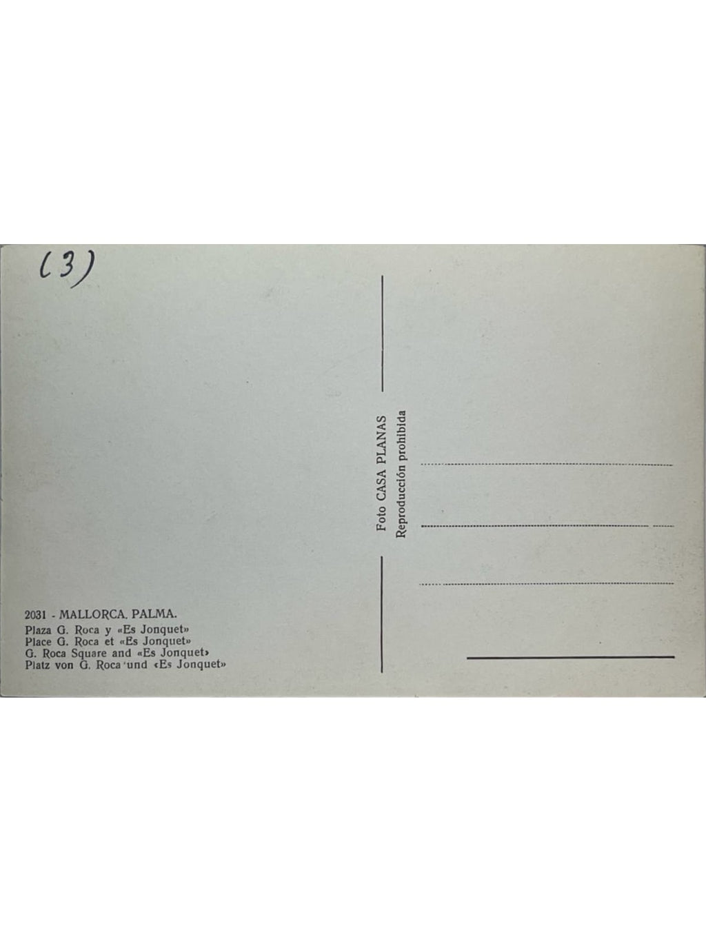Verso de la carte postale