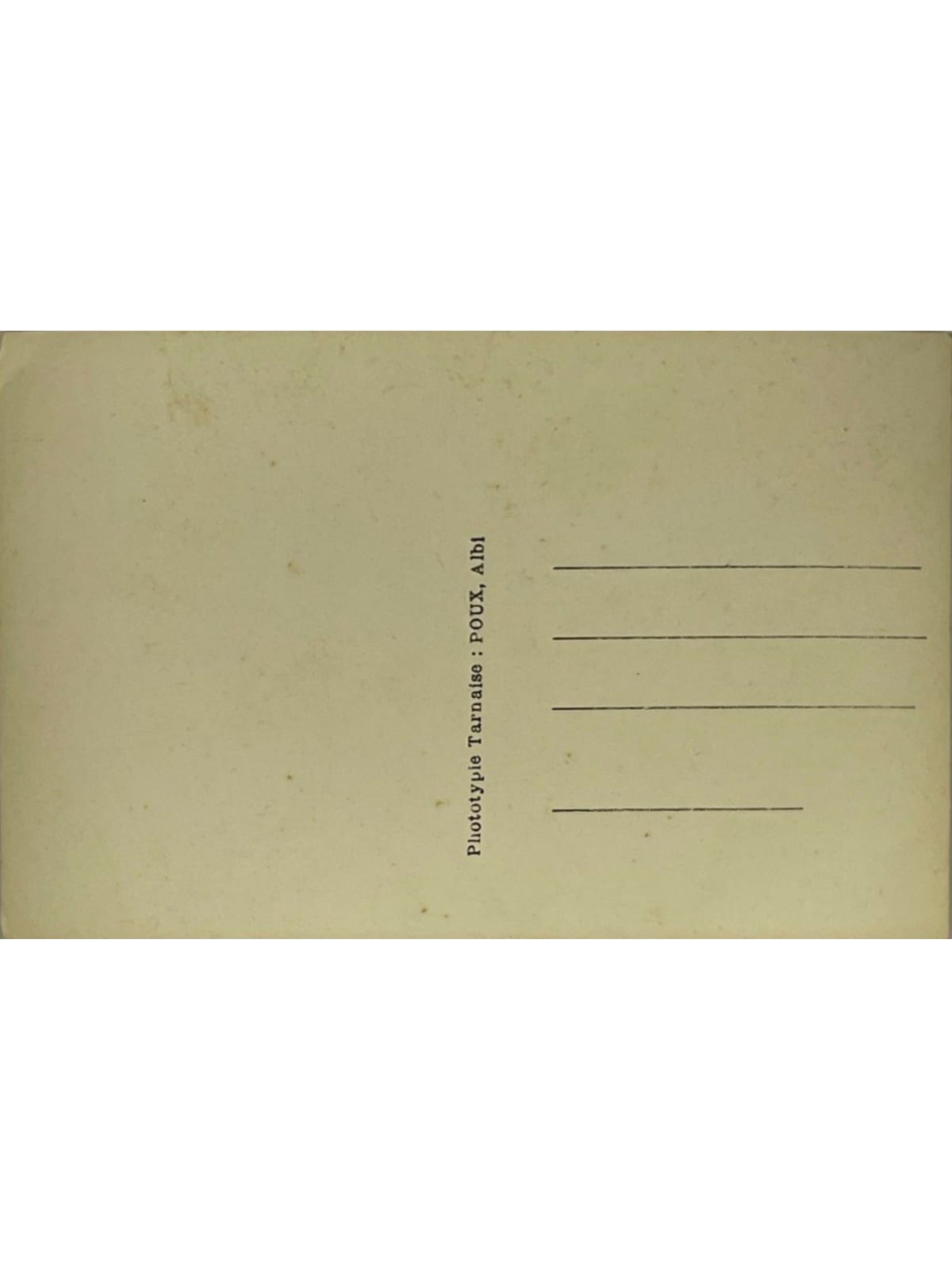 Verso de la carte postale