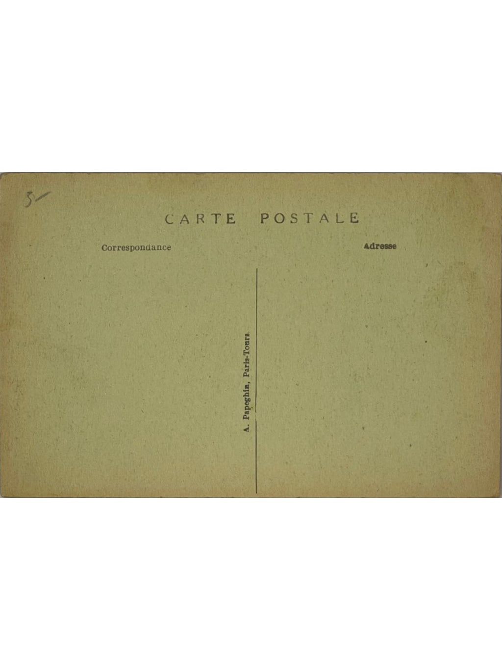 Verso de la carte postale