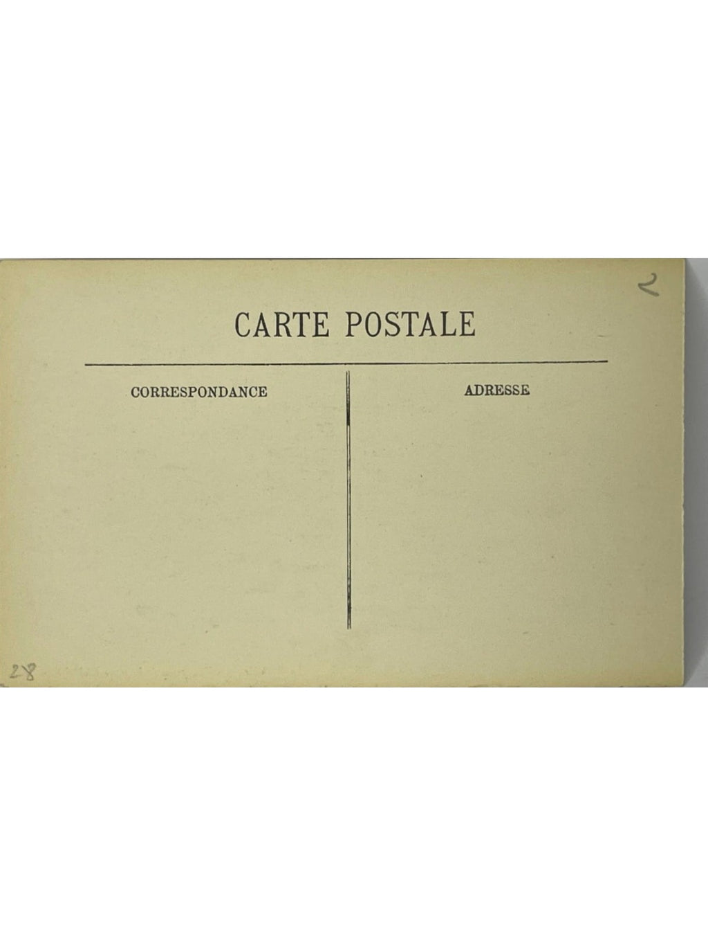 Verso de la carte postale