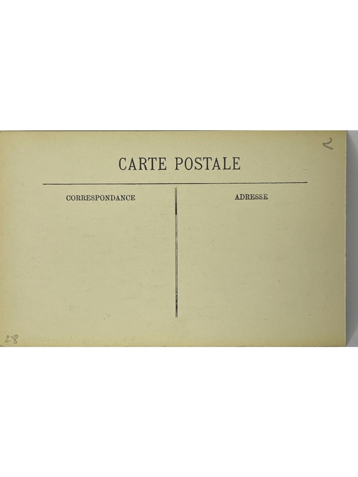 Verso de la carte postale