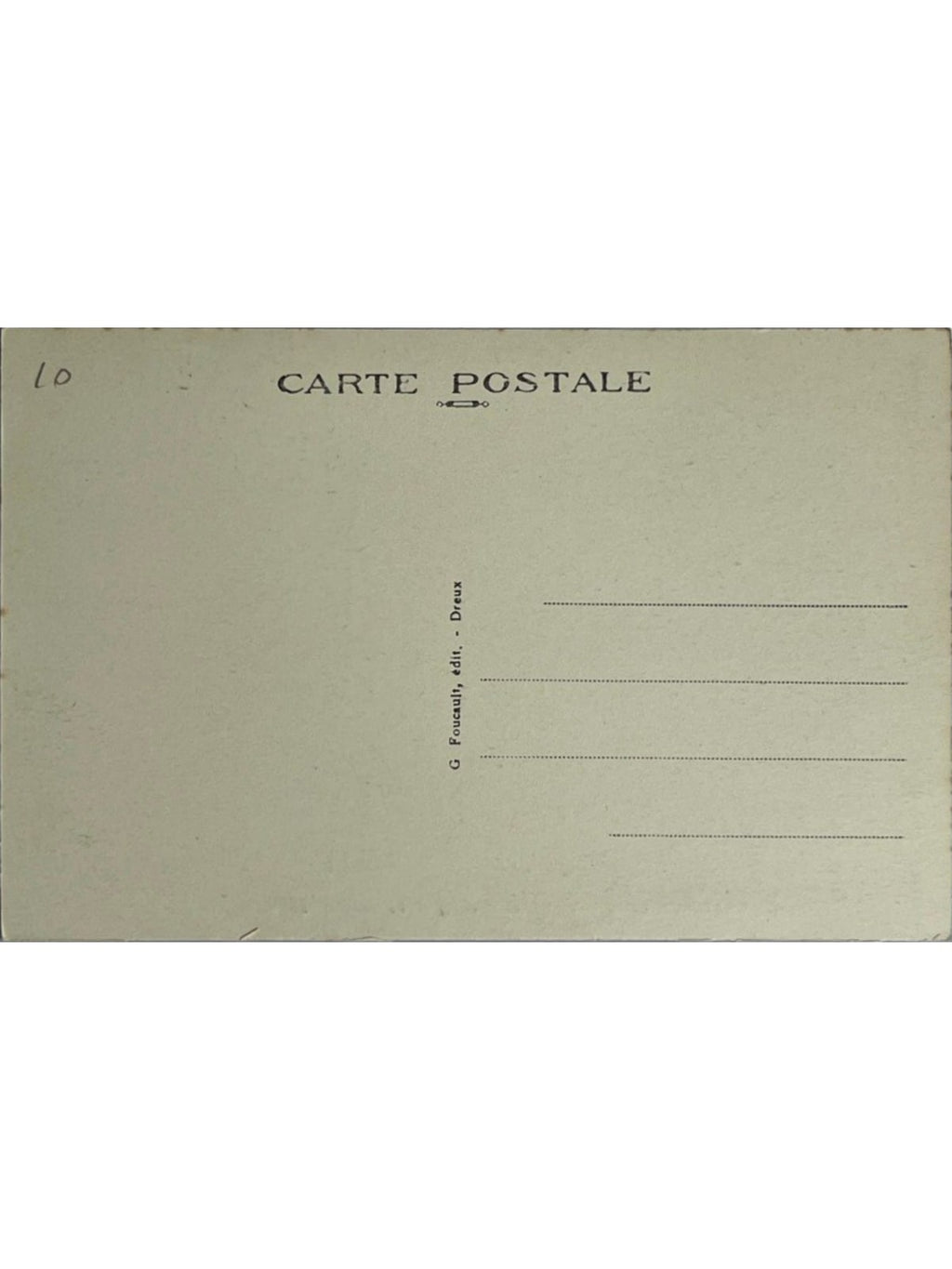 Verso de la carte postale