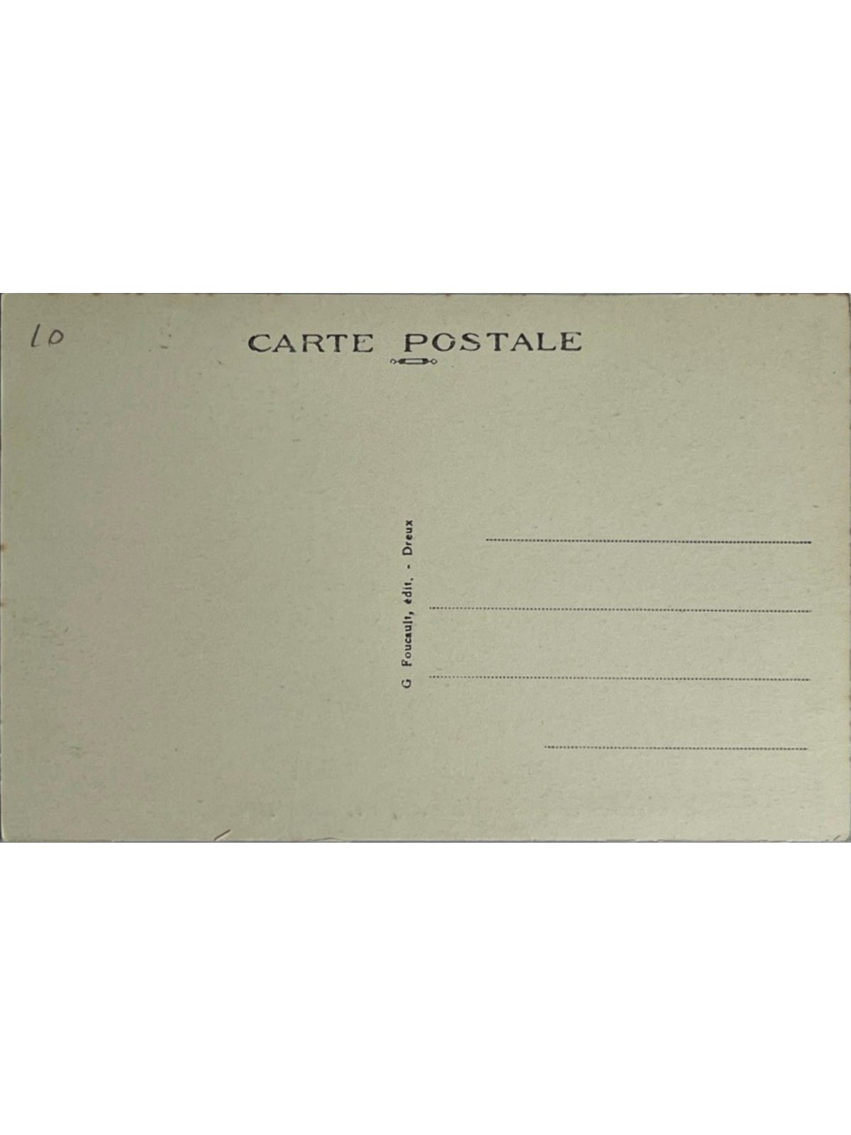 Verso de la carte postale