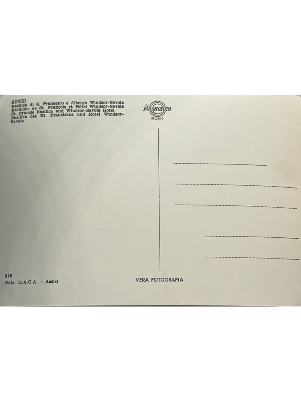 Verso de la carte postale
