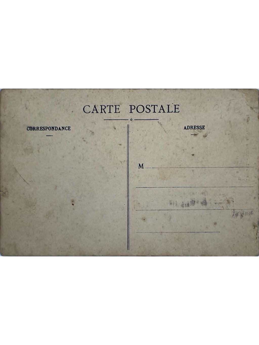 Verso de la carte postale