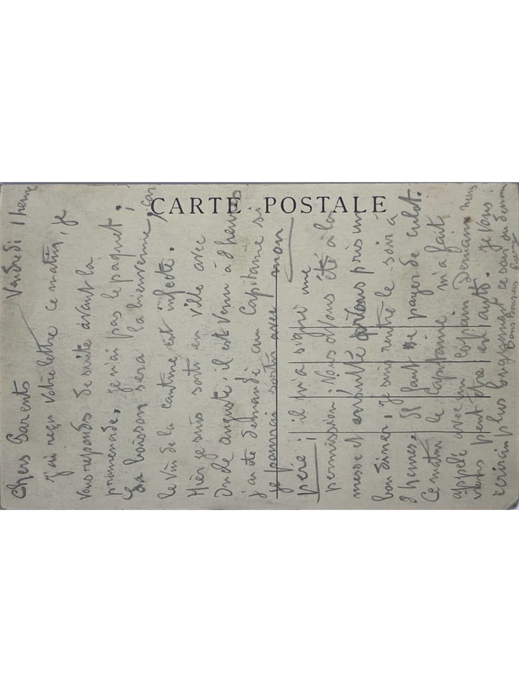Verso de la carte postale