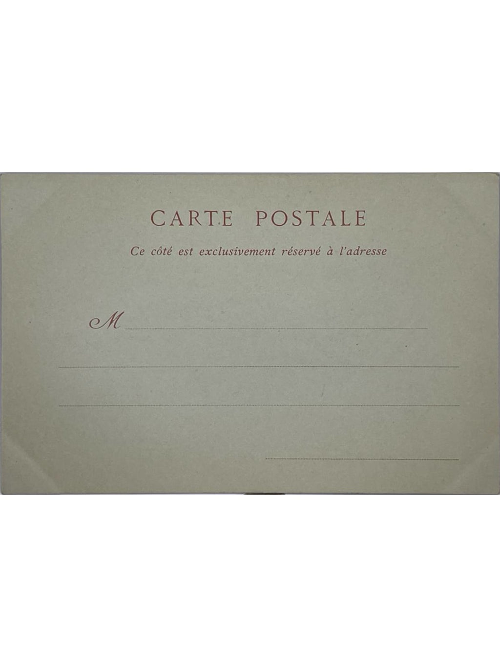 Verso de la carte postale