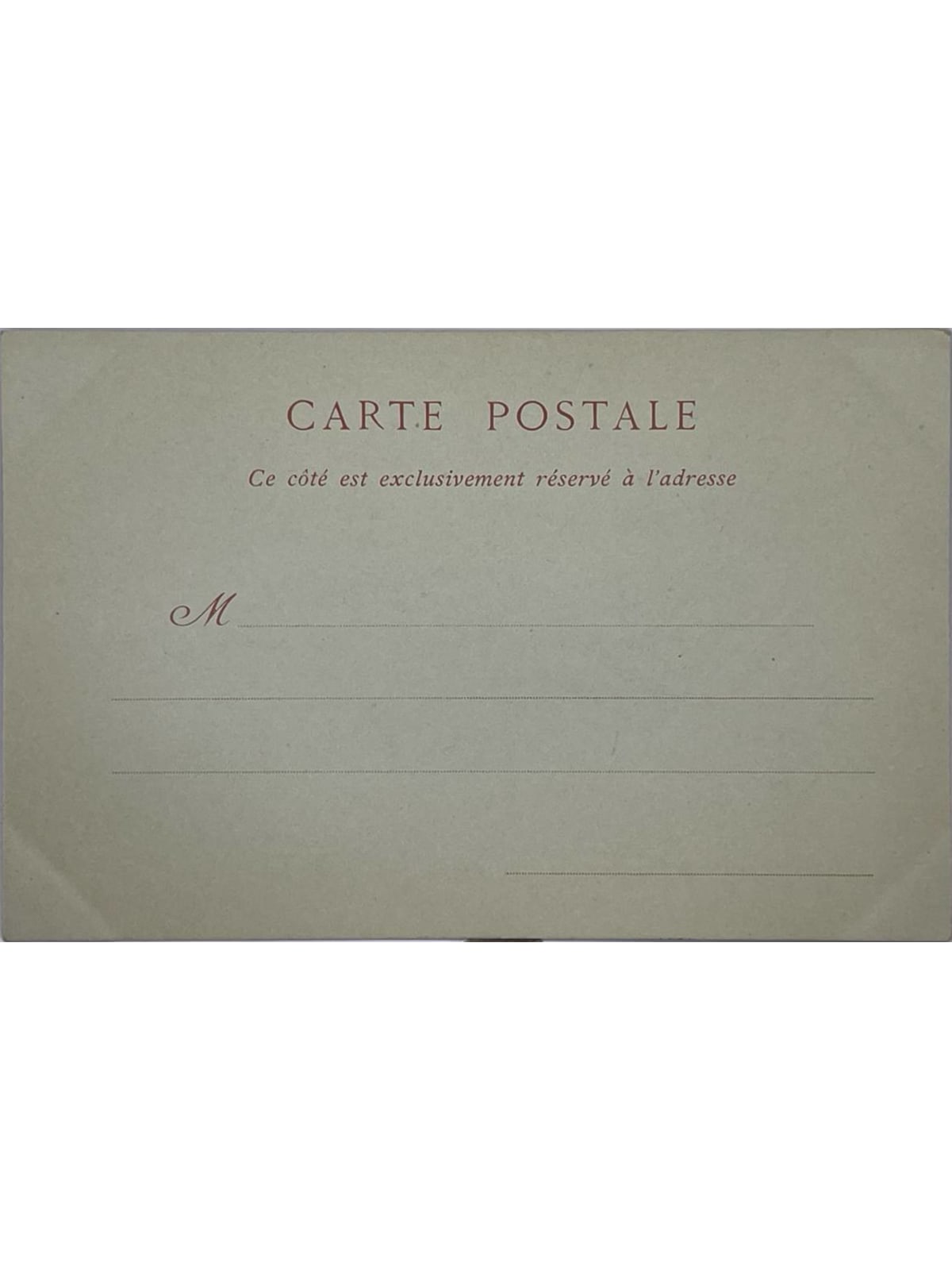Verso de la carte postale