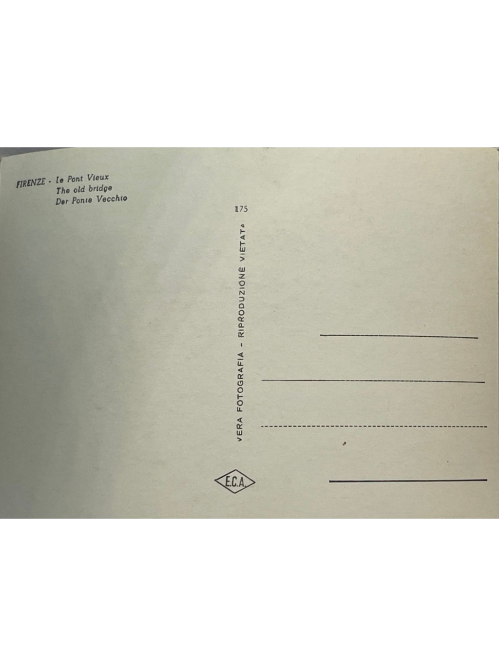 Verso de la carte postale