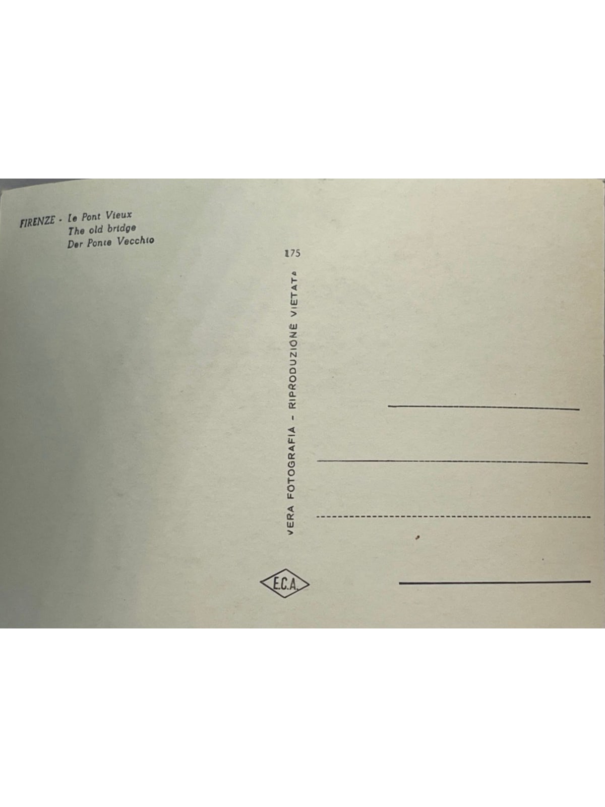 Verso de la carte postale