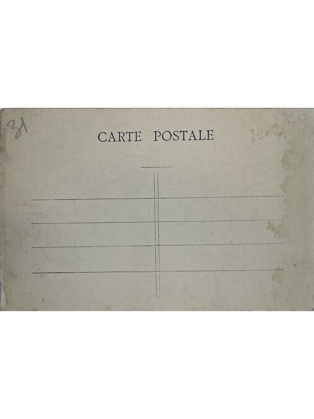Verso de la carte postale