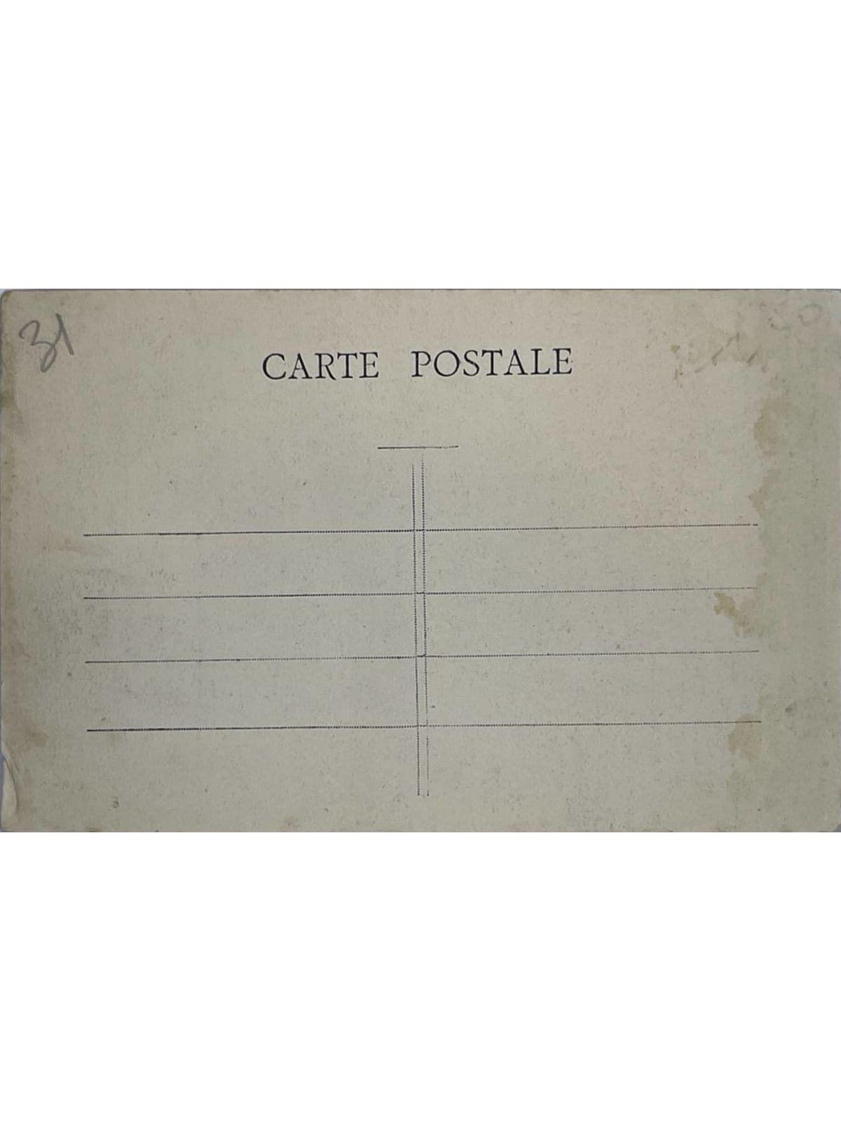 Verso de la carte postale