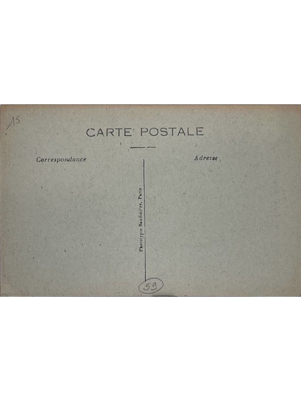 Verso de la carte postale