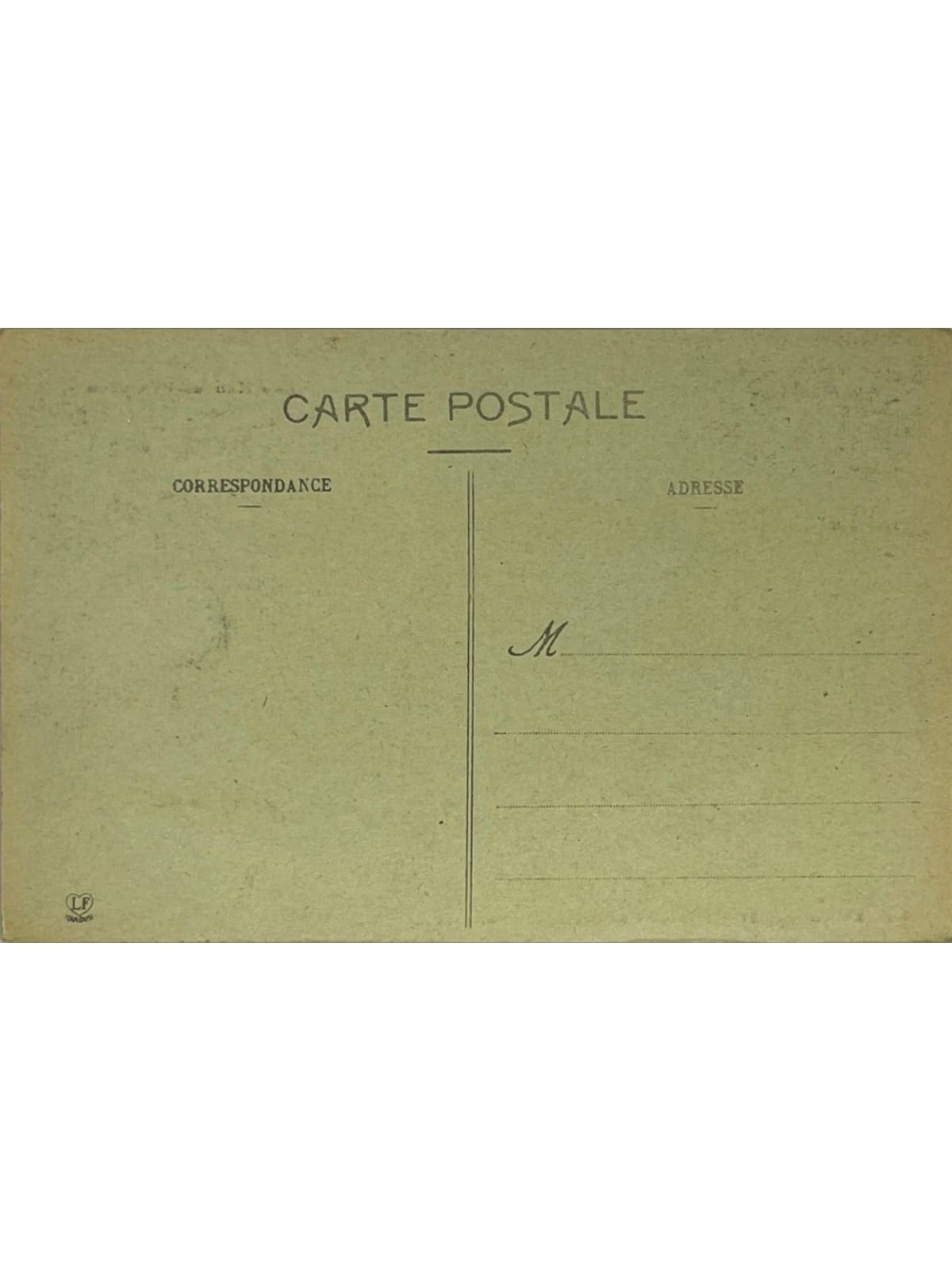Verso de la carte postale