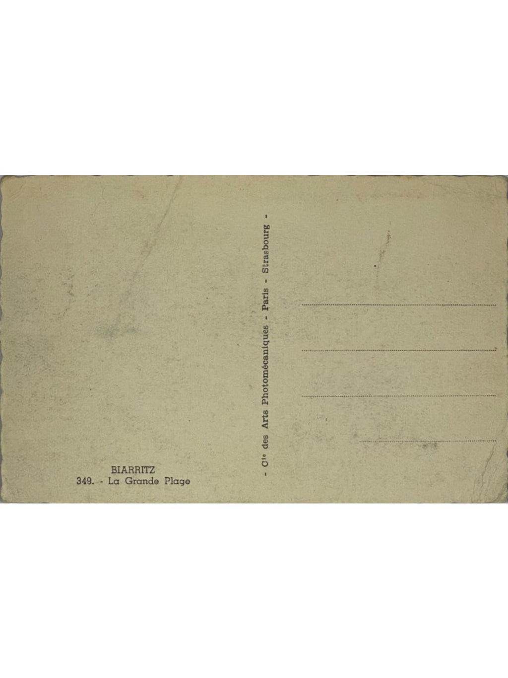 Verso de la carte postale