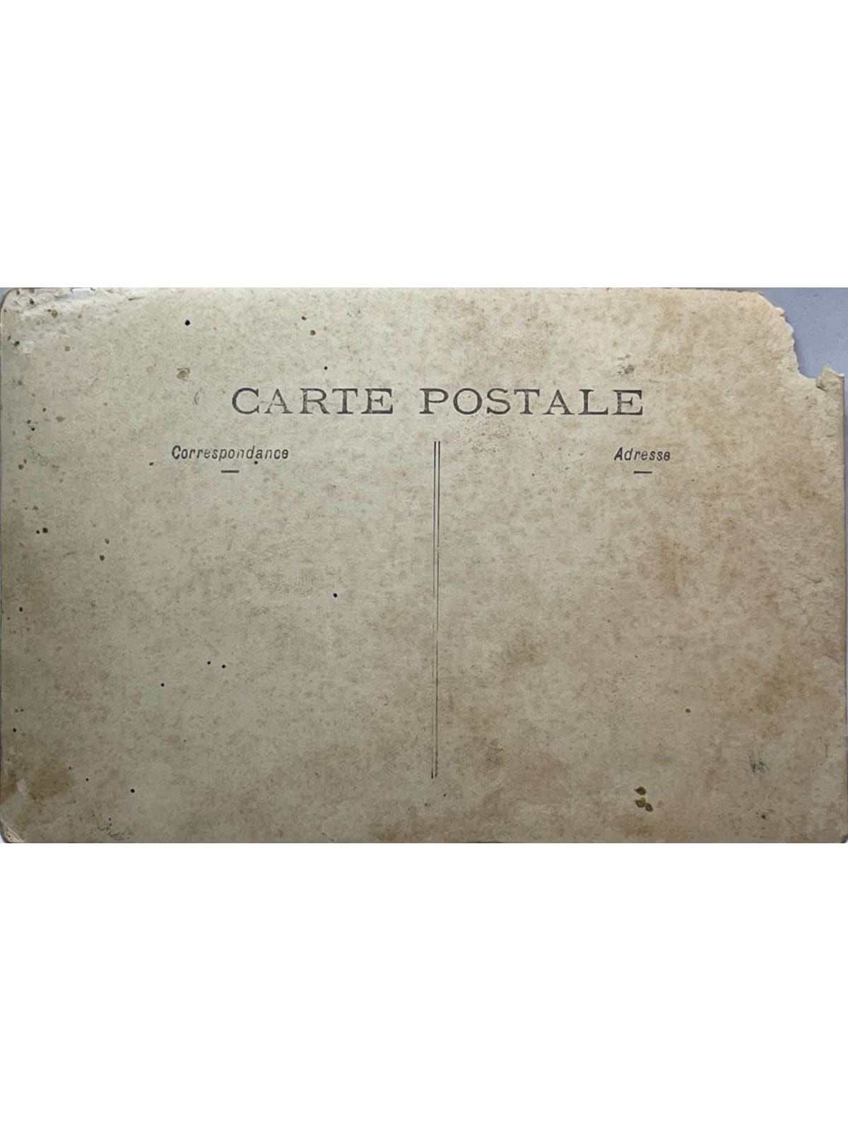 Verso de la carte postale