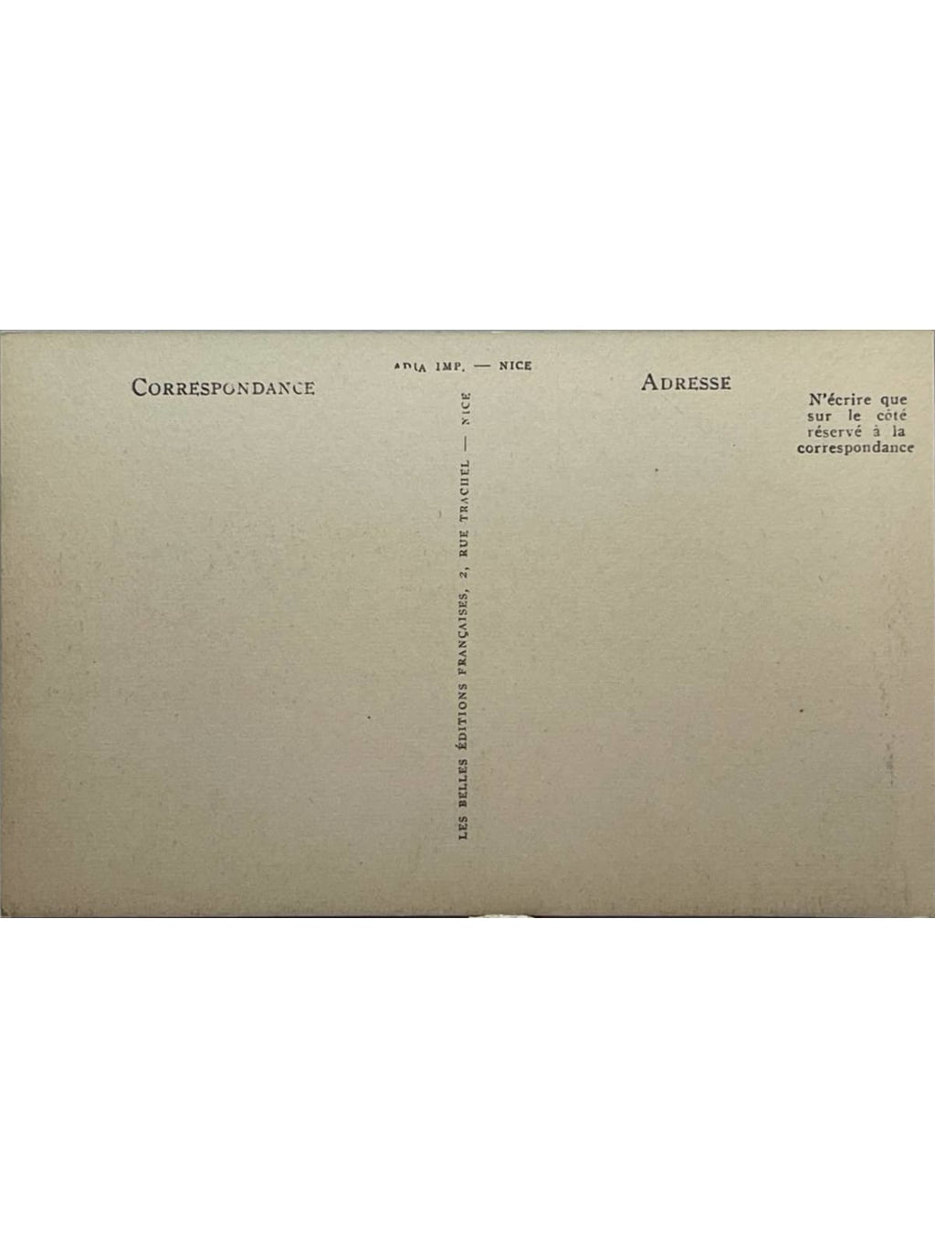 Verso de la carte postale