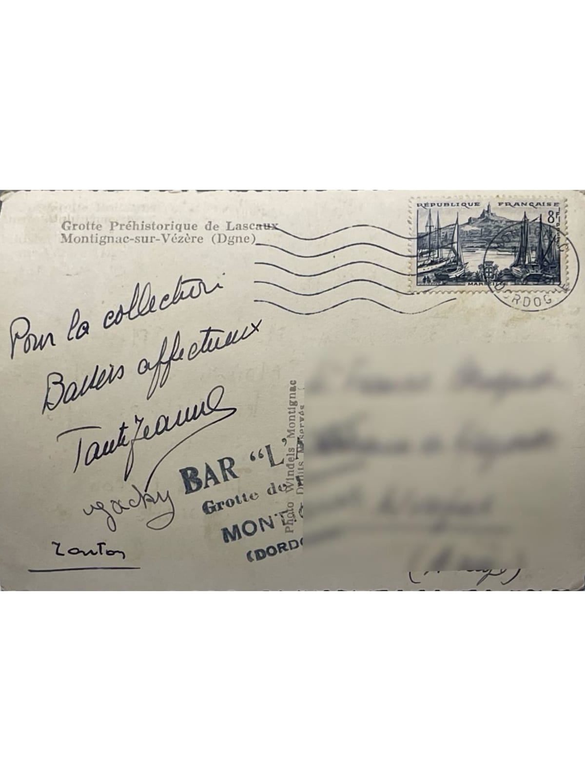 Verso de la carte postale