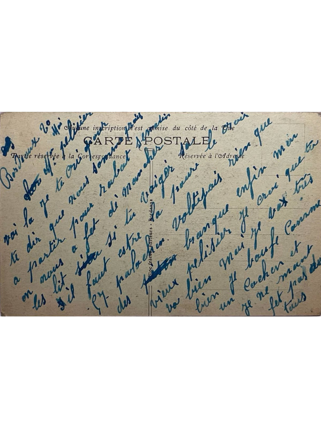 Verso de la carte postale