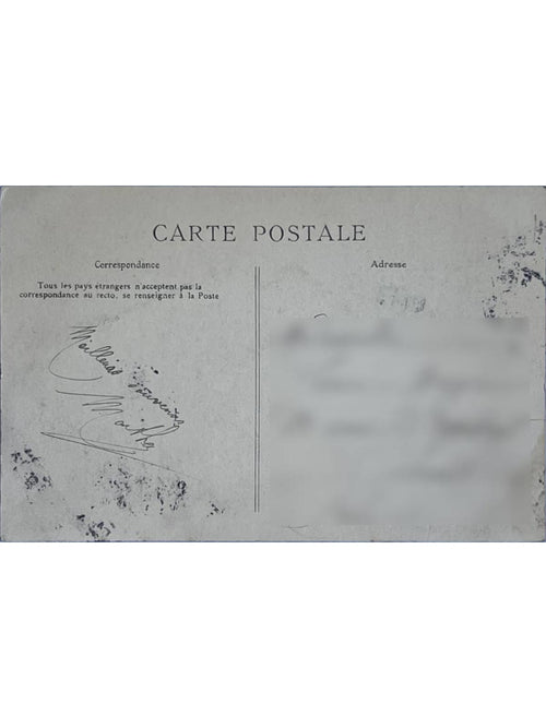 Verso de la carte postale