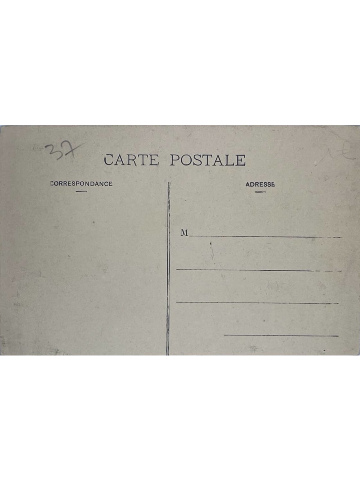 Verso de la carte postale