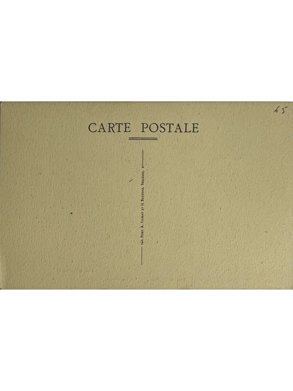 Verso de la carte postale