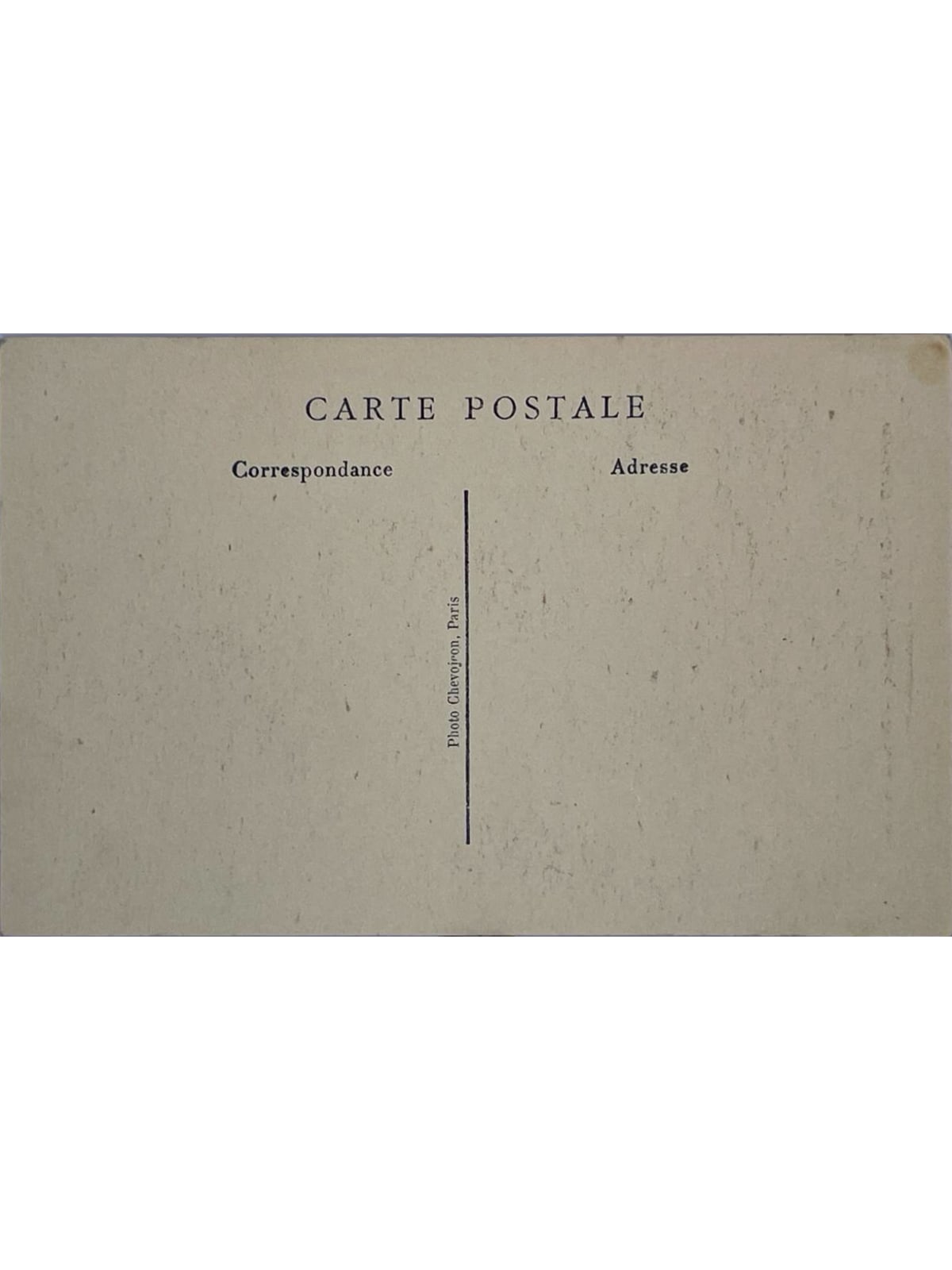 Verso de la carte postale