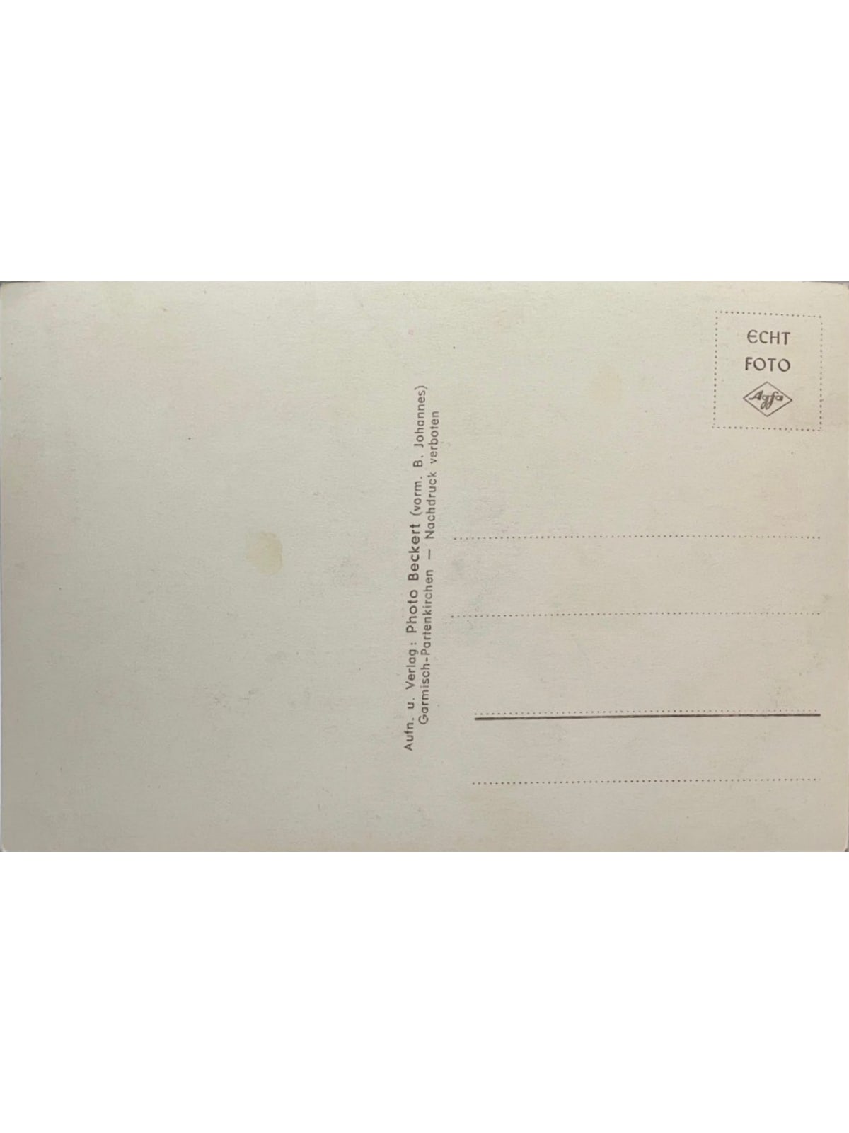 Verso de la carte postale