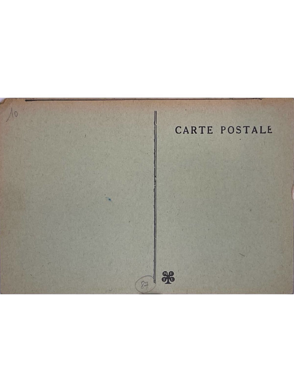 Verso de la carte postale
