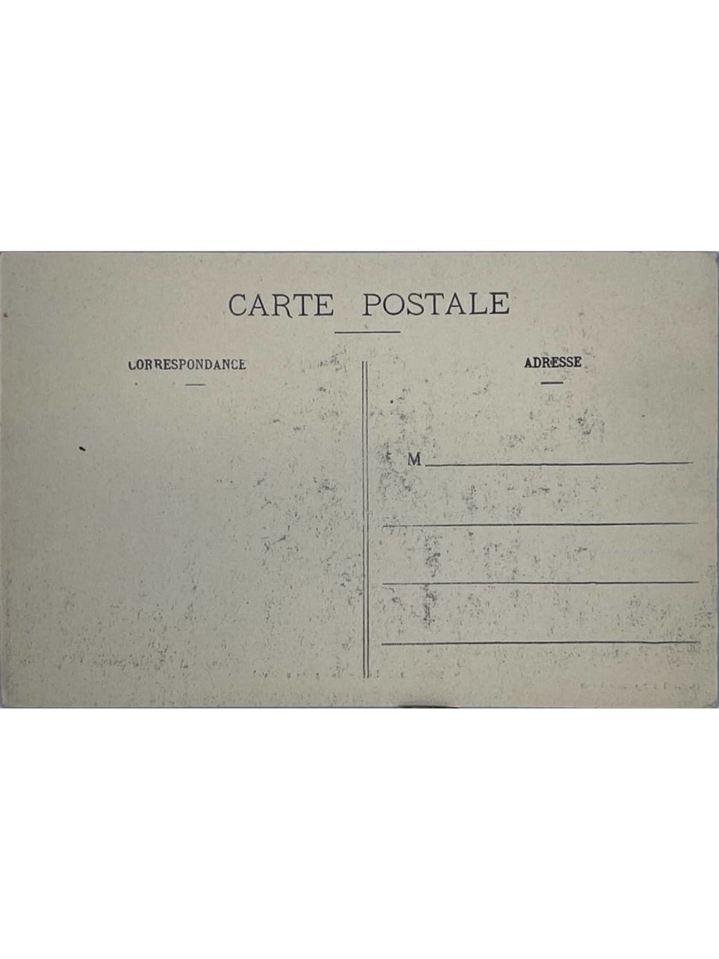 Verso de la carte postale