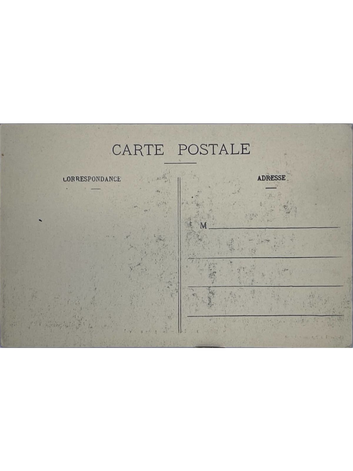Verso de la carte postale