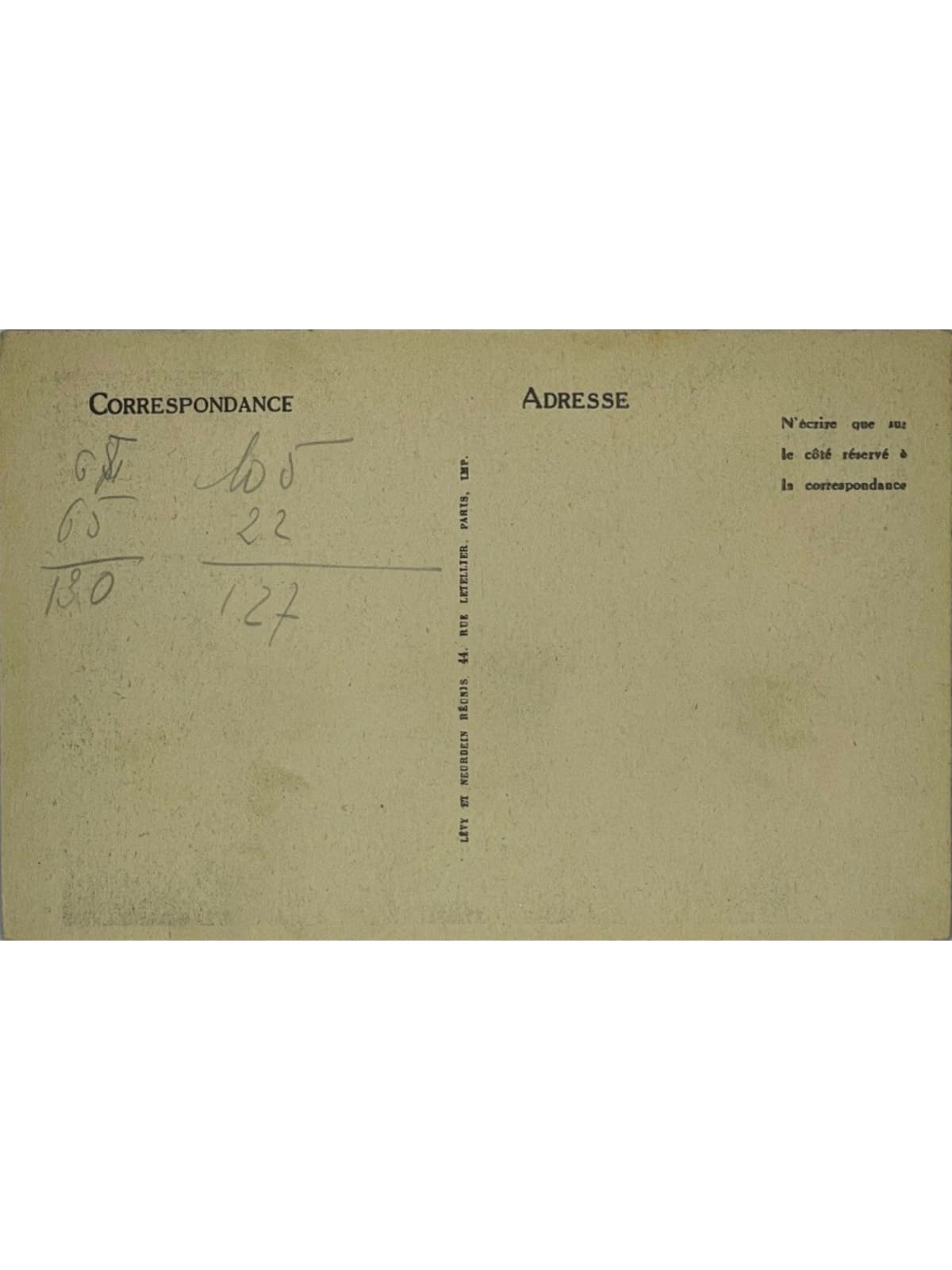 Verso de la carte postale
