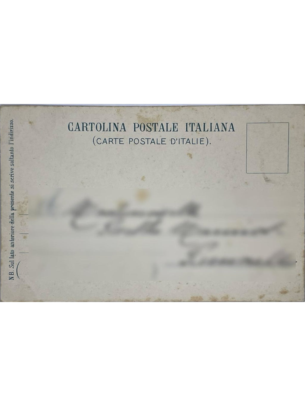 Verso de la carte postale