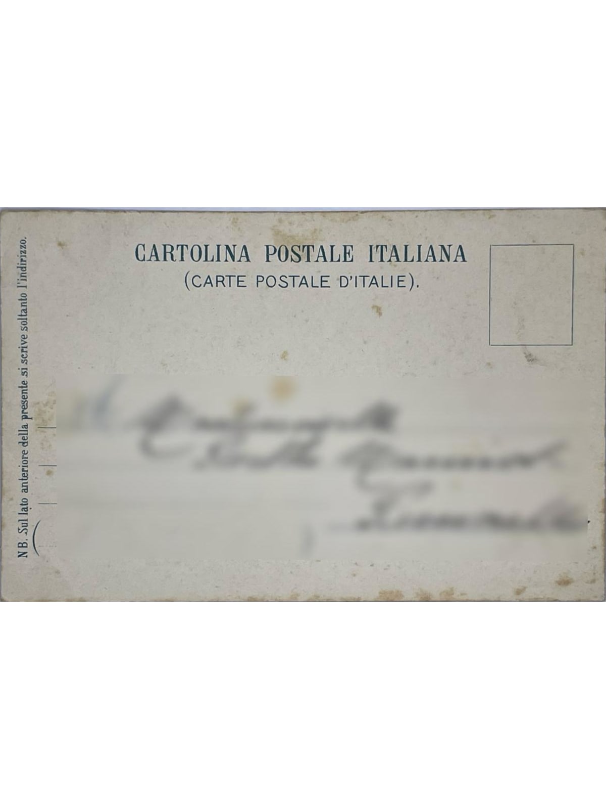 Verso de la carte postale
