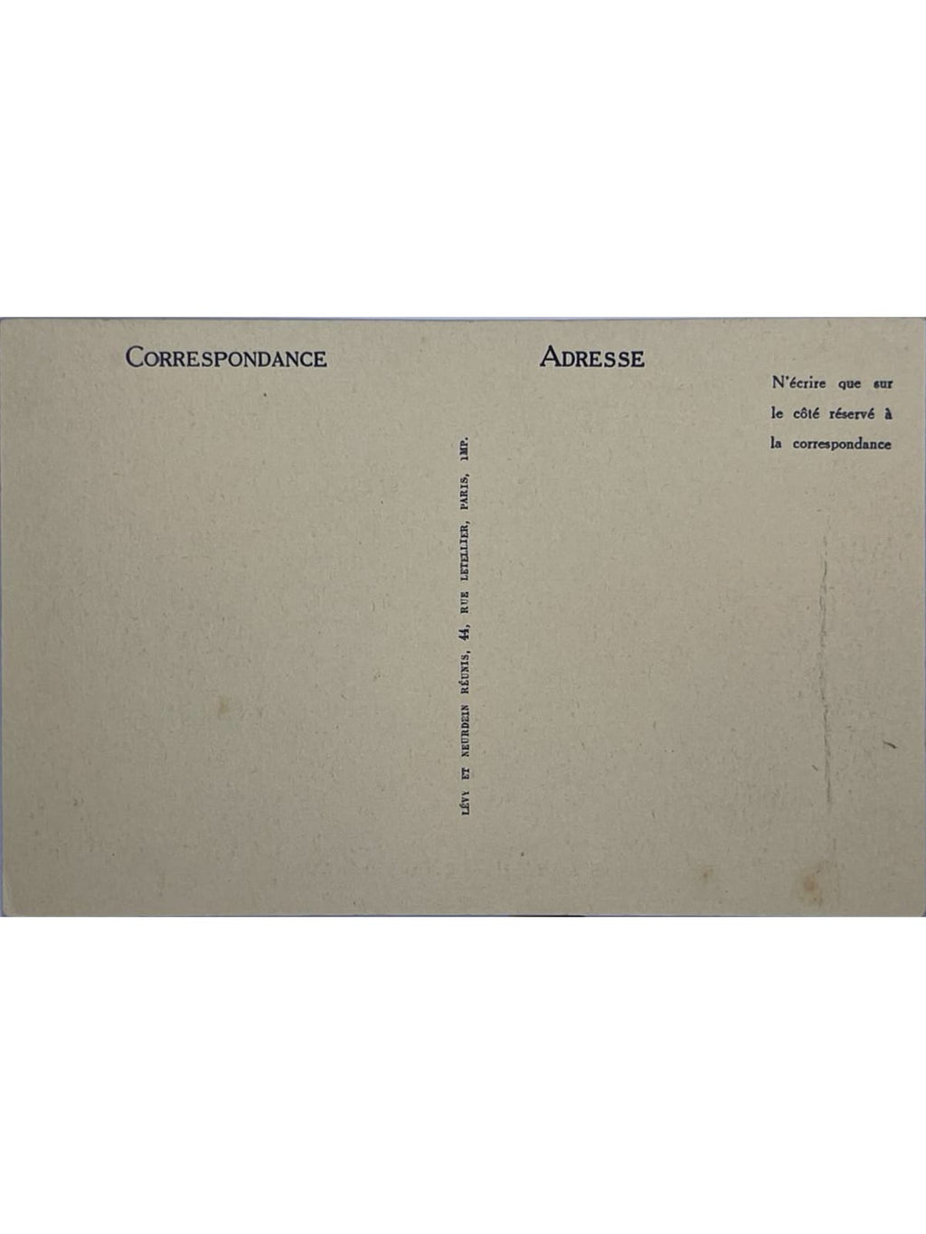 Verso de la carte postale