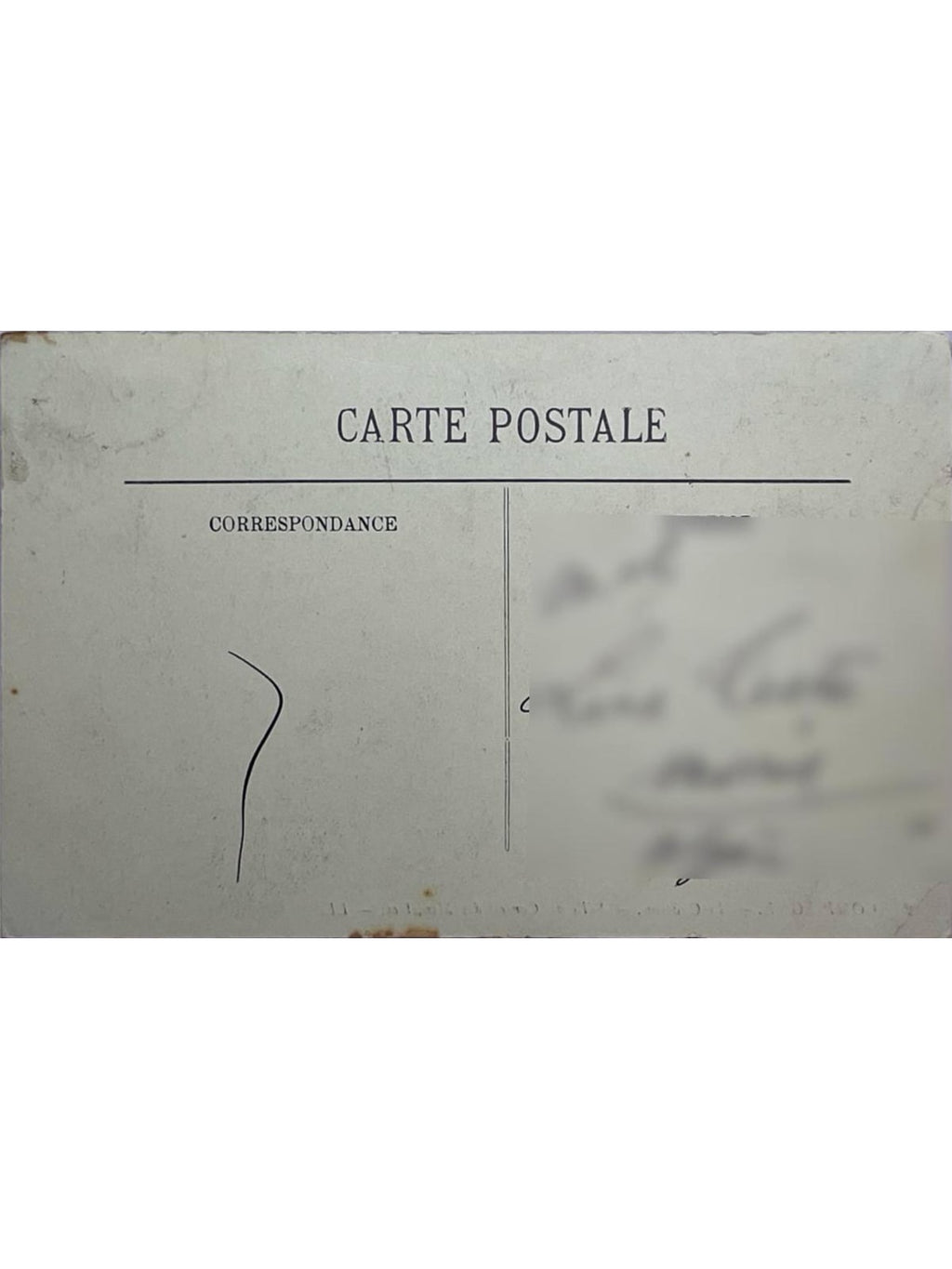 Verso de la carte postale