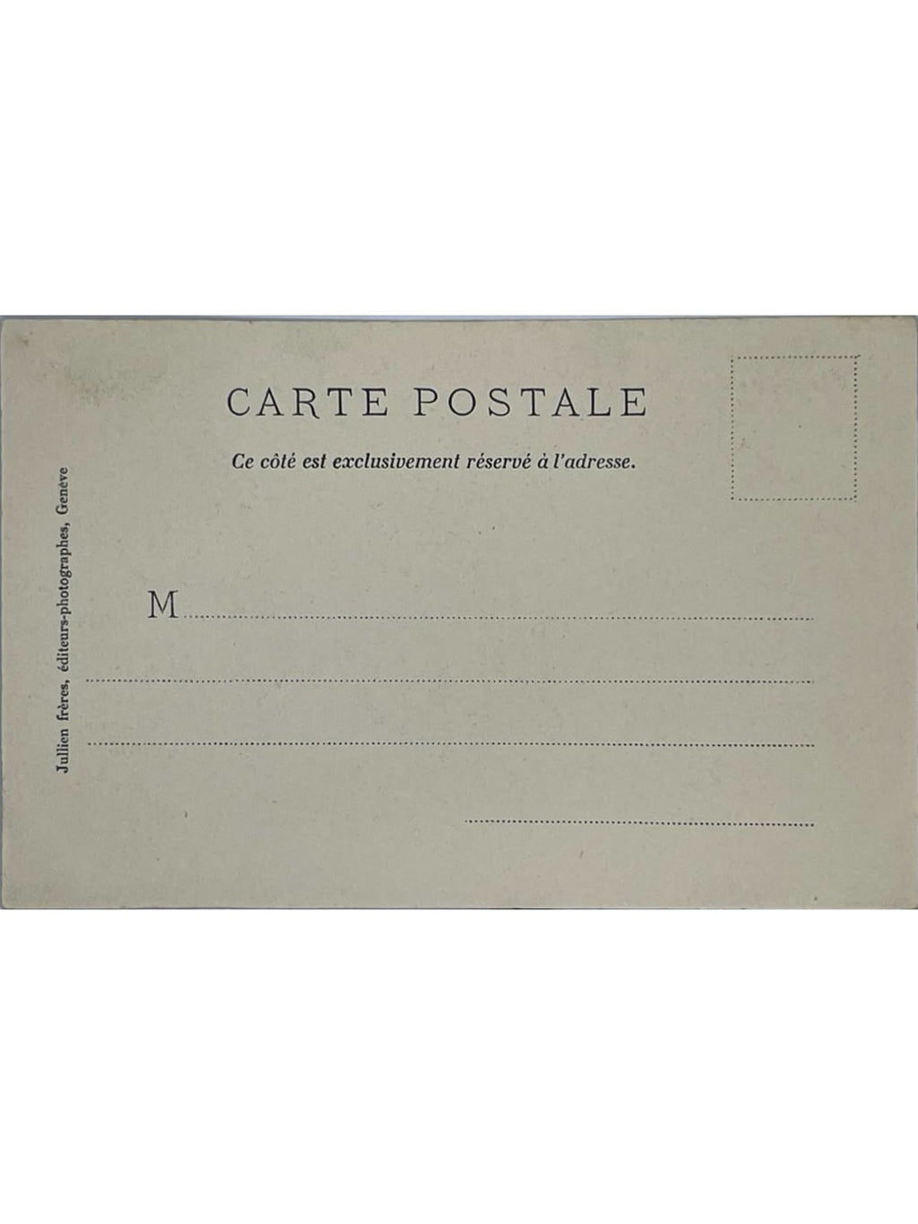 Verso de la carte postale