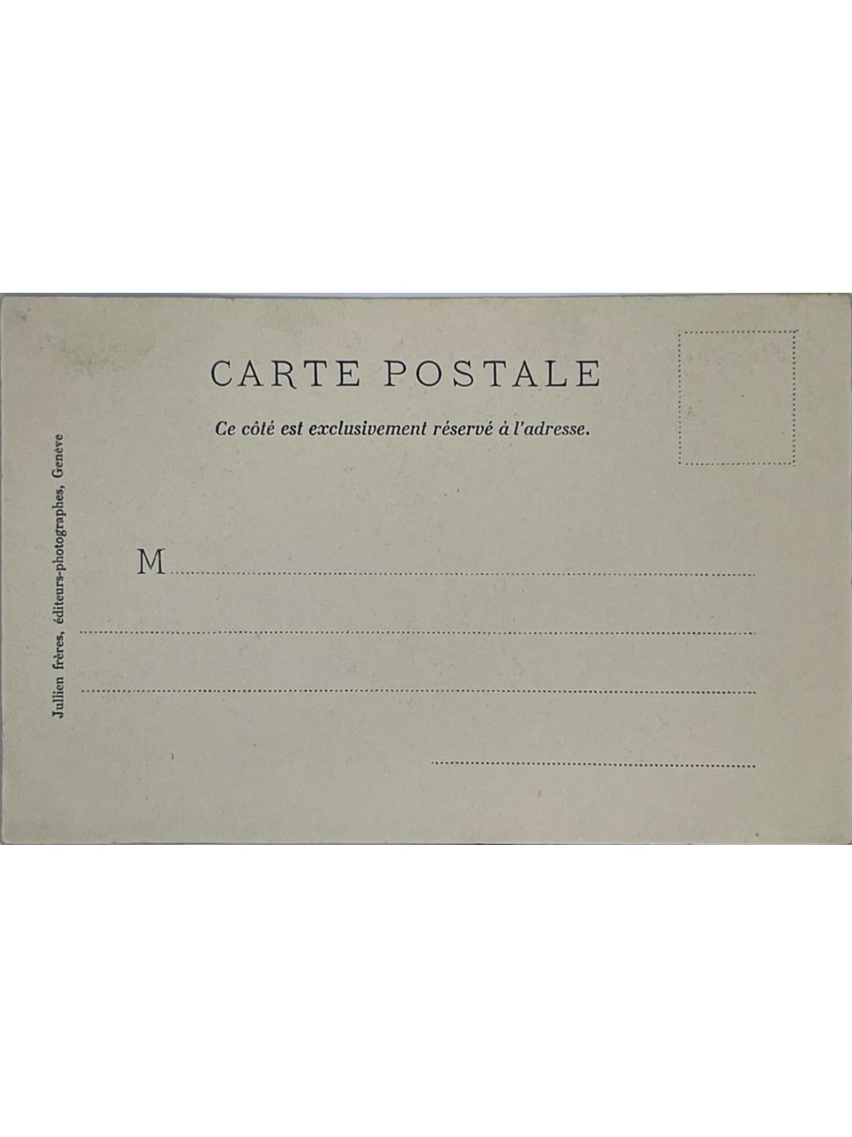 Verso de la carte postale