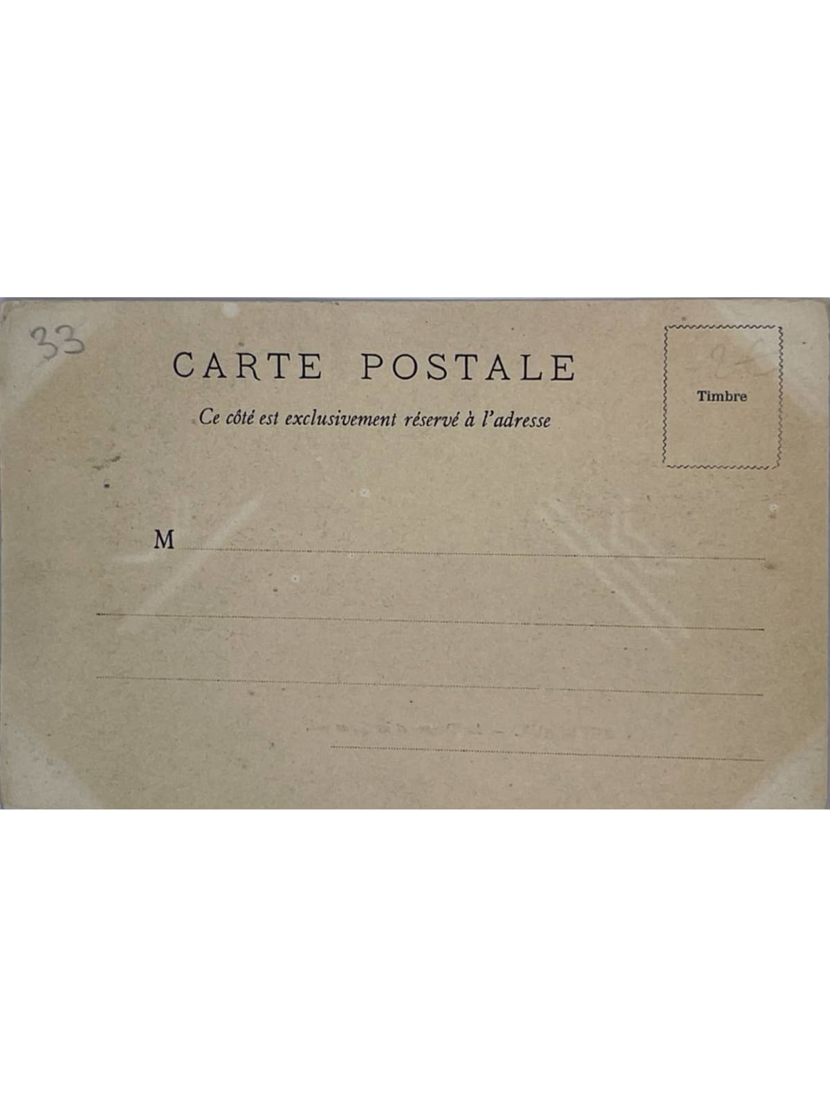 Verso de la carte postale